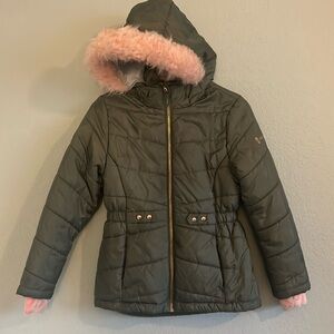 Free country army, green and pink size 10/12 girls winter jacket